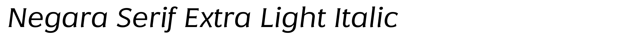 Negara Serif Extra Light Italic image